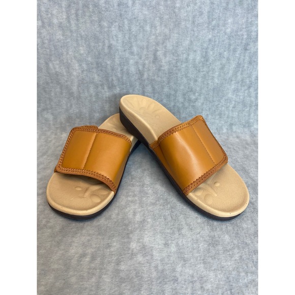 Megnya Orthopedic Slides Sandals Tan‎ Brown Women's Shoes Sz 37 U.S. 6.5 - Picture 7 of 9